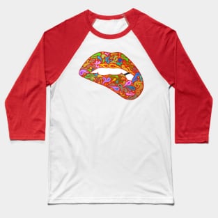 lips biting kiss for Valentine Baseball T-Shirt